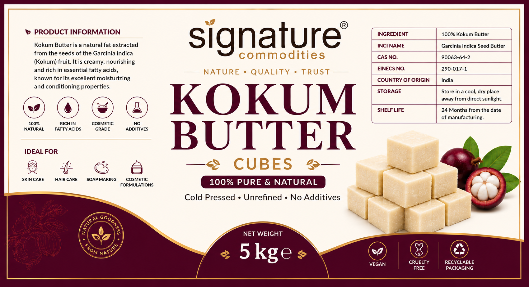 Unrefine Kokum Butter